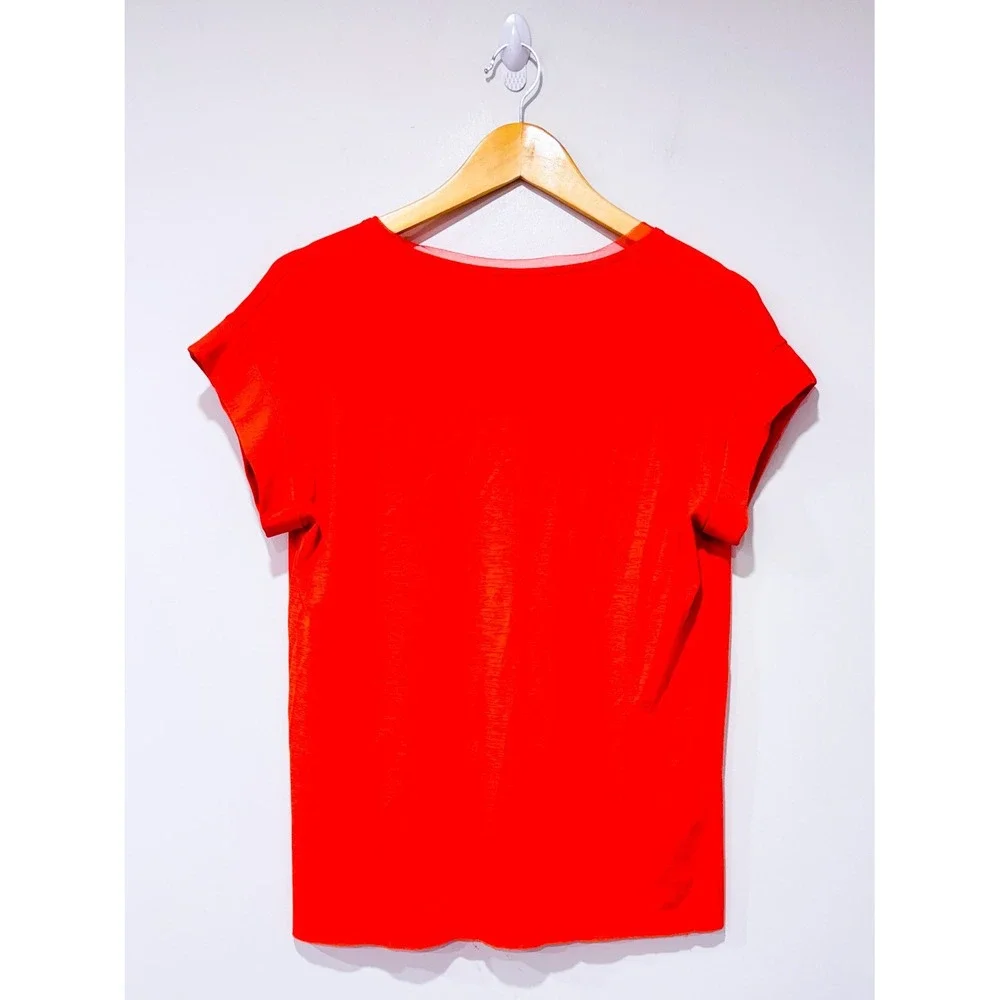 ZARA Bright orange flowy t-shirt | Minimalist casual | Small - Picture 8 of 8